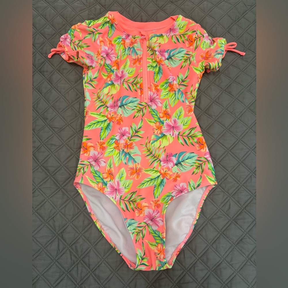 EUC barley worn Floral One-Piece Swimsuit